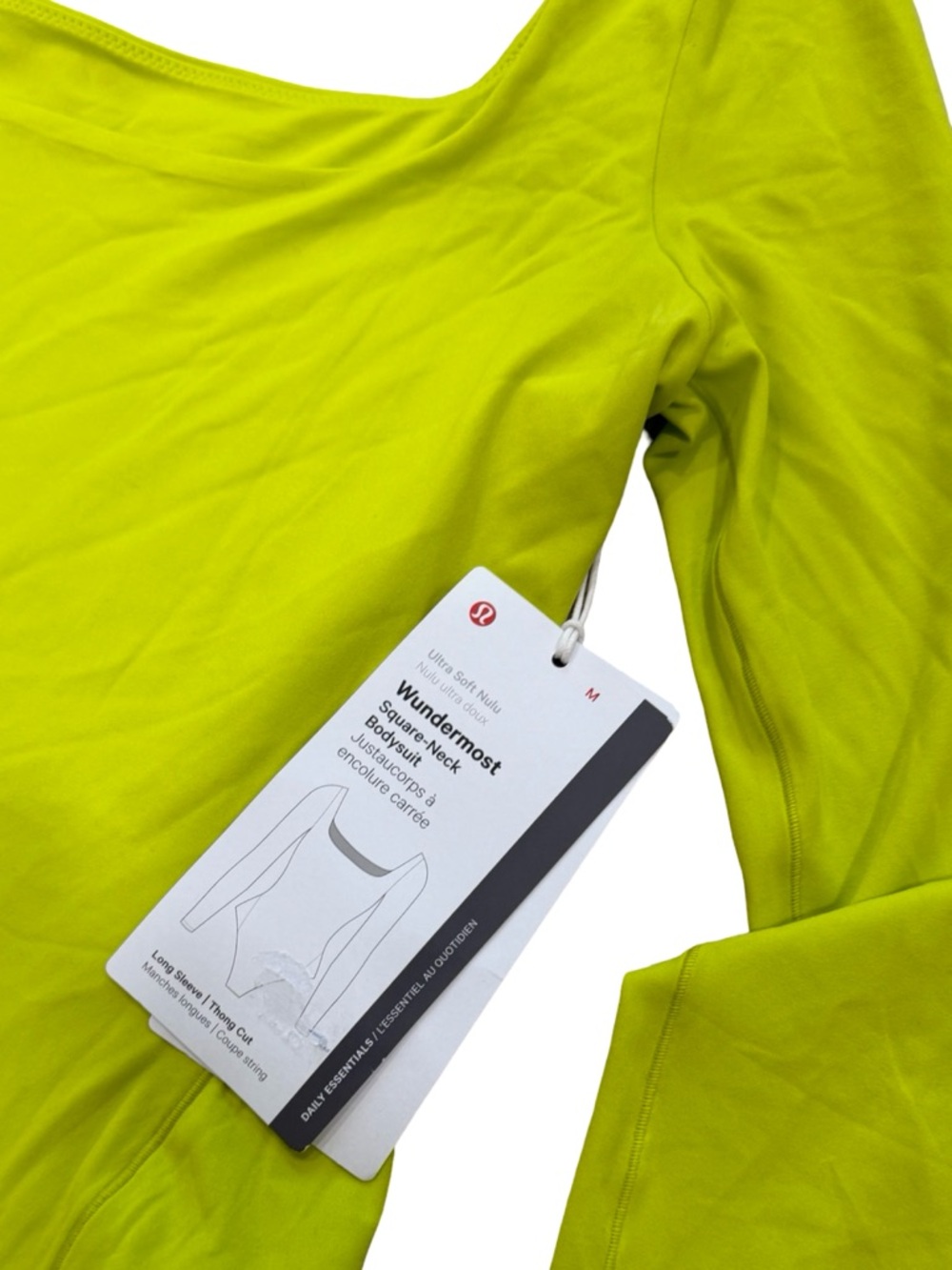 NWT Lululemon Wundermost Square-Neck Long-Sleeve Bodysuit In Lichen Lime - Picture 5 of 7